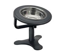 Raised Cat Bowl, Cat Food Bowl, Elevated Tilted Pet Feeder, Non-Slip Base with Stainless Steel Dish, Height Adjustable for Dogs Cats Feeding Comfort, 6.14 Inches Black 1 Piece