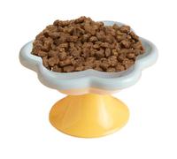 Raised Cat Bowl - Elevated Ceramic Food Dish, Stylish Flower Pattern Pet Feeder, Tilted Design Supporting Healthy, Easy To Wash and Anti Spill Structure | Anti Vomiting Feeder For FLA