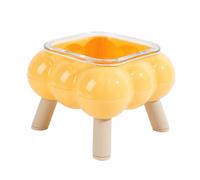 Raised Cat Bowl, High-Legged Pet Feeder Dish, Anti-Black Chin Tilted Design, Non-Slip Base, Ideal for Easy Eating, Daily Feeding, Drinking at Home, Apartments, Travels, 350g