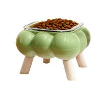 Raised Cat Bowl, Lifted Food Dish, 1-2 cm High-Leg Water Feeder, Anti-Black Chin Design, Non Spill Bowls for Home, Traveling, Floor, Apartment, Outdoor Feeding, Daily Use