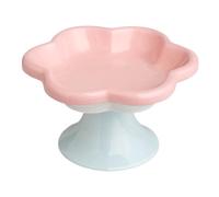 Raised Cat Bowls - Elevated Food Water Bowl, Cute Flower Pattern Ceramic Design, Sturdy Comfortable Structure | Lightweight Portable Feeding Accessory, Ideal for Kittens Fat-Faced Cats, Small Dogs