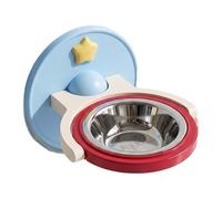 Raised Cat Dish Adjustable Height Anti-Tip Ceramic Feeding Plate | Floor and Wall Mount Suction Cup Cat Raised Food Bowl for Daily Home Travel Indoor Fatigue Relief Eating Dog Puppy Kitten
