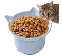 Raised Cat Dish, Anti-Vomiting Bowl, Slow Feeding Cat Container, Ergonomic Pet Bowl, Silicone Non-Slip, Protects Pets' Spines, 5.43x5.12x3.54 Inches, Blue, Gray, 1 Piece