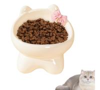 Raised Cat Food Bowl, Elevated Food Bowl for Indoor Cats, Tilted Pet Feeding Bowl for Indoor Cats and Small Dogs, Tilted Pet Food Bowls, Non-Slip Kitten-Shaped Feeding Bowl for Small Dogs and Cats