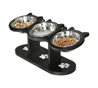 Raised Dog Bowl - 15° Angled Pet Feeder Station, 16.85x6.3x5.91 Inches Elevated Dog Dish with Stand, Anti Vomiting Slow Feeding Pet Bowl Set for Home Kitchen Living Room Balcony Apartment Outdoor