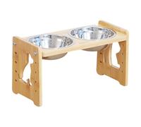 Raised Dog Bowl | Elevated Dog Food Station | Portable Pet Feeding Bowl | Reusable | Adjustable | 33x19.5x16.2cm | For Small Medium Large Puppy Kitten Cats Animals
