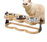 Raised Dog Bowl, Elevated Food Dish, 15.75x5.71x5.91 Inches Adjustable Feeder Stand, Pet Supplies with 3 Stainless Steel Plates and Tilted Station for Small to Large Breed Feeding