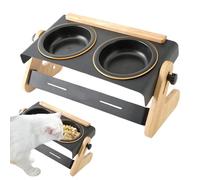 Raised Dog Bowl, Pet Dish, Height Adjustable Design, Portable and Sturdy Construction Dog Feeder for Easy Outdoor Feeding of Dogs and Cats, 16.34x7.87x6.1 Inches