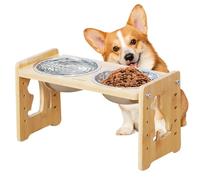 Raised Dog Bowl Stand - Elevated Pet Feeder Station, Adjustable Heights Non Slip Design | Apartment Living Room Large Home Medium Small Dining Indoor Puppy Outdoor Use