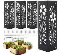 Raised Garden Bed Brackets - Corner Support Kit for DIY Planter Boxes | Heavy Duty Metal Connectors with Pre Drilled Holes, Easy Assembly Frame Support for Wooden Garden Beds Outdoor Use