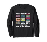 Raised in The 80s. I Survived Hose Water. Funny Women Men Manga Larga