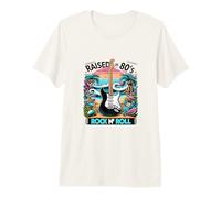 Raised On 80's Rock N Roll - Banda de Rock - Banda para el Pelo Camiseta Premium
