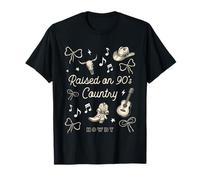 Raised On 90s Country Music Vintage Western For Women Camiseta