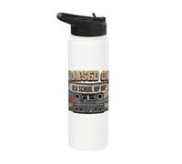 Raised ON Old School Hip HOP Tshirt Cassette Graffiti Rap Stainless Steel Insulated Water Bottle