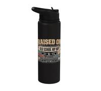 Raised ON Old School Hip HOP Tshirt Cassette Graffiti Rap Stainless Steel Insulated Water Bottle
