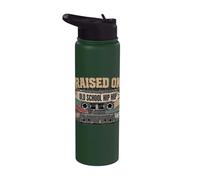 Raised ON Old School Hip HOP Tshirt Cassette Graffiti Rap Stainless Steel Insulated Water Bottle