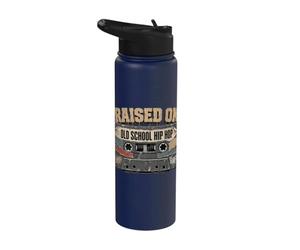 Raised ON Old School Hip HOP Tshirt Cassette Graffiti Rap Stainless Steel Insulated Water Bottle