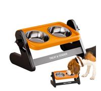 Raised Pet Feeder Station - Adjustable Bowl Stand, Feeding Support with Elevation, Non Slip Base Design, Animal Dining System, Pet Care Accessory for Improving Eating Digestion Comfort
