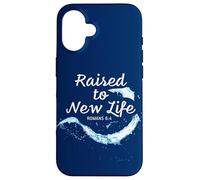 Raised to New Life Christian Faith Church Baptism Romans 6:4 Carcasa para iPhone 16