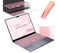 Raisetip Funda para teclado para clavos largos, 119 calcomanías elevadas para teclado con cubierta universal de teclado de 17 pulgadas. Compatible con HP/Dell/Lenovo/Acer/Asus/Samsung (rosa, para