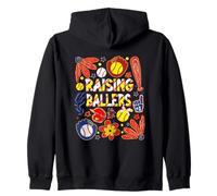Raising Ballers - Diseño para entusiastas del béisbol Sudadera con Capucha