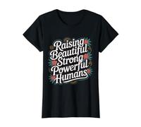 Raising Beautiful Strong Powerful Humans Maestro - Camiseta gráfica económica, Mujer, Negro, M