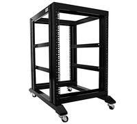 Raising Electronics Rack de servidores de Marco Abierto, 4 Postes de 19 Pulgadas, Ajustable, de Acero Laminado en frío (Profundidad 15U-24, negro-15U)