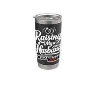 Raising My Husband Since 2013 Funny Wedding Anniversary Wife Vaso térmico de acero inoxidable de doble pared