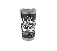 Raising My Husband Since 2023 Funny Wedding Anniversary Wife Vaso térmico de acero inoxidable de doble pared