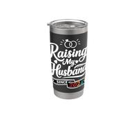 Raising My Husband Since 2024 Funny Wedding Anniversary Wife Vaso térmico de acero inoxidable de doble pared