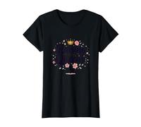 Raising Queens: Regalo de Corona Floral para Hijas empoderando Camiseta, Mujer, Negro, XS
