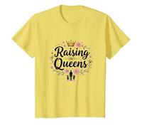 Raising Queens: Regalo de Corona Floral para Hijas empoderando Camiseta, Niños, Limón, 2 años