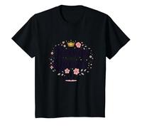 Raising Queens: Regalo de Corona Floral para Hijas empoderando Camiseta, Niños, Negro, 4 años