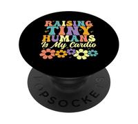 Raising Tiny Humans es mi Padre de Familia Floral y Cardiovascular PopSockets PopGrip Adhesivo