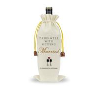 Raisingwell Bolsa de vino de boda, regalos de compromiso para parejas, bolsa de regalo de vino champán con cordón, regalos de boda de matrimonio para señor y señora, regalos de luna de miel, casarse