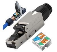 RaitWahl 1 conectores de red RJ45 CAT 7 para cable LAN rígido Ethernet, conector LAN Cat 7, sin herramientas, LSA,blindado STP, 10 Gbps, AWG 23-26,Compatible con CAT6A/7/7A/8
