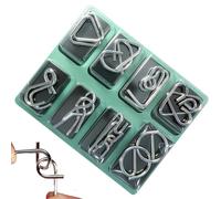 Raixihu Metálicos de Ingenio | Juego de Anillas de Hierro para Abrir y Desatar | Juego de Ingenio de Anillos Chinos | para Adultos Niños en Casa Regalos Viajes