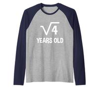 Raíz cuadrada de 4 - Matemáticas de 2 años Camiseta Manga Raglan