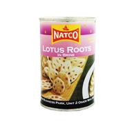 Raíz de loto en trozos 400 g en lata lista para cocinar, textura crujiente para salteados, sopas, tempura y ensaladas asiáticas