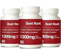 Raíz de remolacha, 1300 mg, 60 unidades, [nuevo] ayuda a una circulación y vitalidad saludables, sin OGM, sin gluten, para mejorar la energía y la resistencia,3Pcs