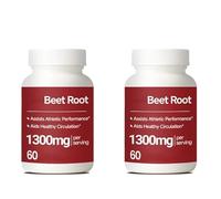 Raíz de remolacha|Remolacha orgánica|1300 mg|Apoya la circulación sanguínea |Sin OGM, sin gluten| Adecuado para hombres y mujeres,2Pcs