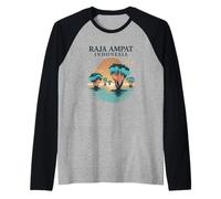 Raja Ampat Indonesia Atardecer Camiseta Manga Raglan
