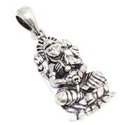 Rajasthan Gems Dije de diosa Laxmi Lakshmi de plata de ley 925, unisex, hecho a mano, regalo F524, 1.3", Plata de ley, No es una piedra preciosa