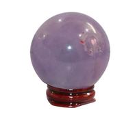 RAJNI Bola de cristal de amatista con soporte Equilibrio de chakras naturales Wicca Healing Gemstones Accesorios de meditación, Bola de piedras preciosas para la curación, Feng Shui Home Decor Gift
