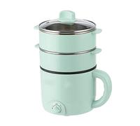 RajoNN 220 V Mini máquina de cocina eléctrica multifunción olla caliente doméstica Multi Hornillo de arroz eléctrico olla antiadherente (color: Green Double)