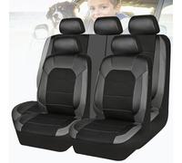 RajoNN 9 Piezas Juego De Fundas para Asientos De Coche para Peugeot 406/406 Break 1995 1996 1997 1998 1999-2004, Leather Car Seat Covers Full Set, Gray