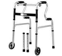 RajoNN Andador plegable multifuncional de aluminio andador bastón sin asiento soporte para ancianos caminata entrenamiento rehabilitación equipo bastón de paseo antideslizante