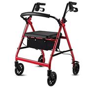 RajoNN Andador portátil plegable con asiento acolchado y bolsa de almacenamiento, marco para andador de aluminio ajustable en altura para personas mayores Lofty Ambition