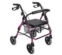 RajoNN Ayuda para la movilidad de aluminio 丨Marco para andador plegable ligero 丨Doble freno con asiento y bolsa 丨Andador para personas mayores ajustable en altura andador para ancianos lofty