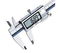 RajoNN Calibrador digital electrónico Vernier calibrador digital electrónico Vernier calibrador de acero inoxidable mini calibrador vernier digital - 150 mm para el hogar y la industria (color: blanco